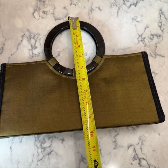 Shira leah vintage Elegant Olive Green Handbag with Circular Handle - Picture 10 of 10